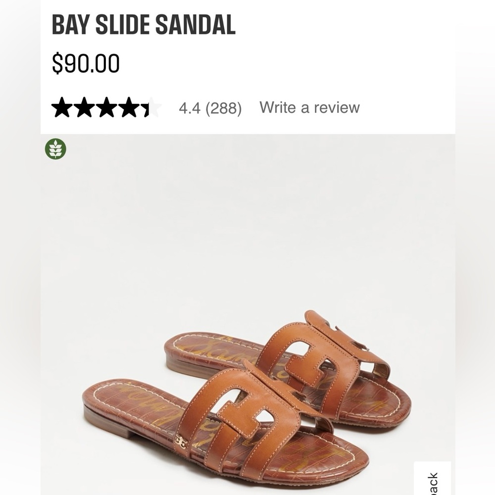 NWT Sam Edelman Brown Leather Slide Sandals